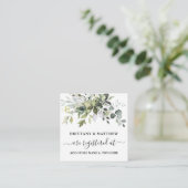 Waterverf Greenery Wedding Registry Green Informatiekaartje (Staand voorkant)