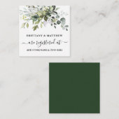 Waterverf Greenery Wedding Registry Green Informatiekaartje (Voorkant / Achterkant)