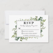 Waterverf Greenery Wedding RSVP Kaartje (Voorkant)
