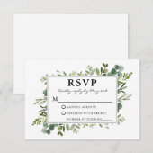 Waterverf Greenery Wedding RSVP Kaartje (Voorkant / Achterkant)