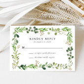 Waterverf Greenery Wedding RSVP Kaartje