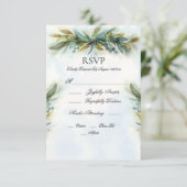 Waterverf Greenery Wedding RSVP Kaartje (Staand voorkant)