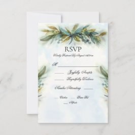 Waterverf Greenery Wedding RSVP Kaartje