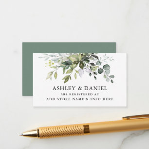 Waterverf Greenery Wedding Sage Green Registry Informatiekaartje