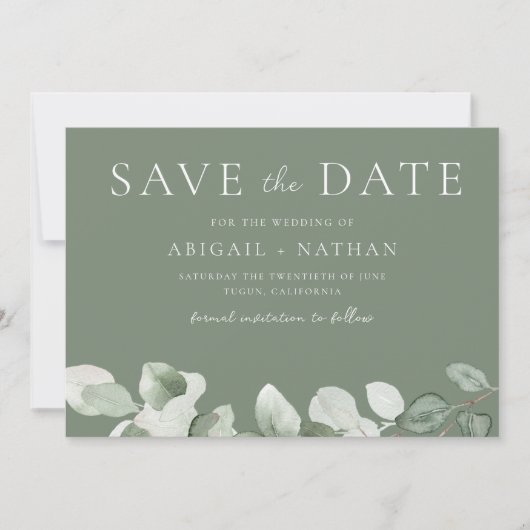 Waterverf Greenery Wedding Save The Date (Voorkant)