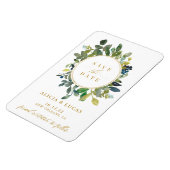 Waterverf Greenery Wedding Save the Date Invitati Magneet (Linkerzijde)
