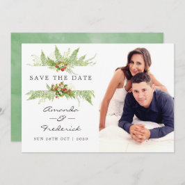 Waterverf Greenery Wedding Save the Date Kaart