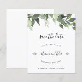Waterverf Greenery Wedding Save the Date Kaarten (Voorkant / Achterkant)