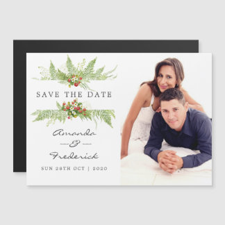 Waterverf Greenery Wedding Save the Date Magnetische Uitnodiging