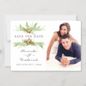 Waterverf Greenery Wedding Save the Date Magnetische Uitnodiging (Voorkant)
