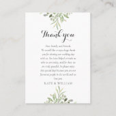 Waterverf Greenery Wedding Script Hartelijk dank Plaatskaartje (Voorkant)