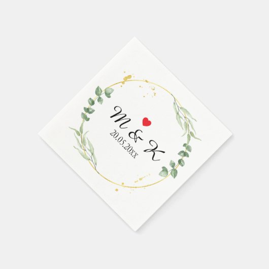 Waterverf Greenery Wedding Servet (Hoek)