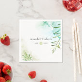 Waterverf Greenery Wedding Servet (Insitu)