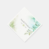 Waterverf Greenery Wedding Servet (Hoek)