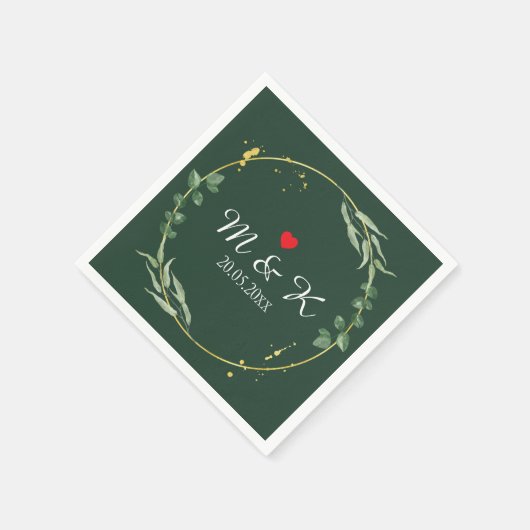 Waterverf Greenery Wedding Servet (Hoek)