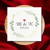 Waterverf Greenery Wedding Servet