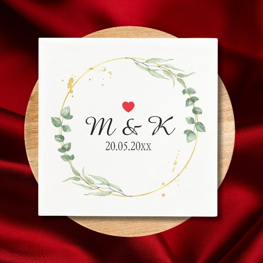 Waterverf Greenery Wedding Servet