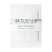 Waterverf Greenery Wedding Uitnodigingen Wikkel (Voorkant Voorbeeld)