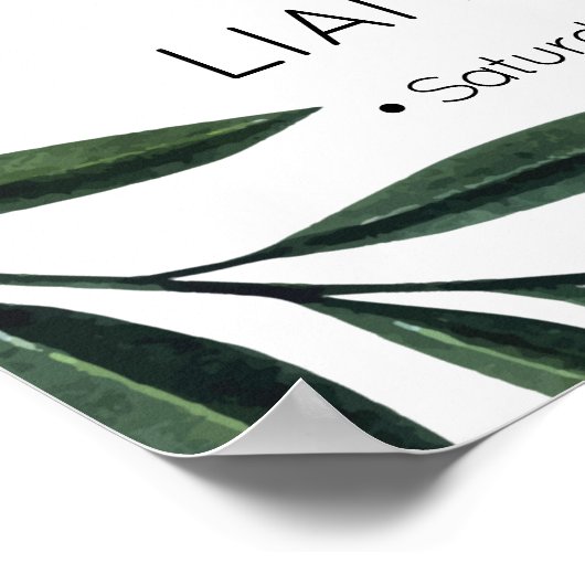 Waterverf Greenery Wedding Welcome Poster (Hoek)