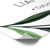 Waterverf Greenery Wedding Welcome Poster (Hoek)