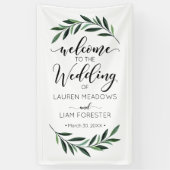 Waterverf Greenery Wedding Welkom Banner (Verticaal)