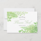 Waterverf Greenery Wedding Word mijn Bloemenmeisje Kaart (Voorkant)