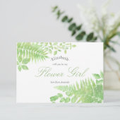 Waterverf Greenery Wedding Word mijn Bloemenmeisje Kaart (Staand voorkant)