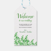 Waterverf Greenery Welkom op onze bruiloft Cadeaulabel (Voorkant)