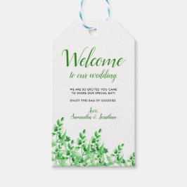 Waterverf Greenery Welkom op onze bruiloft Cadeaulabel