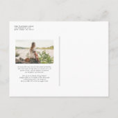 Waterverf Greenery White Flowers Afstuderen Uitnodiging Briefkaart (Achterkant)
