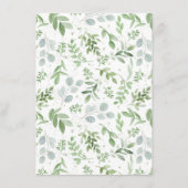 Waterverf Greenery White Flowers Bridal Bingo Informatiekaartje (Achterkant)