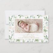 Waterverf Greenery & White Flowers Pattern Aankondiging (Voorkant)