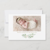 Waterverf Greenery & White Flowers Pattern Aankondiging (Achterkant)