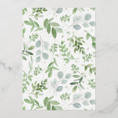 Waterverf Greenery White Flowers Rehearsal Lunch Folie Uitnodiging (Achterkant)