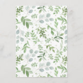 Waterverf Greenery White Flowers wenst Baby Informatiekaartje (Achterkant)