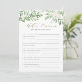 Waterverf Greenery Wie kent de bruid beste Kaart (Staand voorkant)