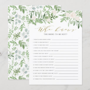 Waterverf Greenery Wie kent de bruid beste Kaart