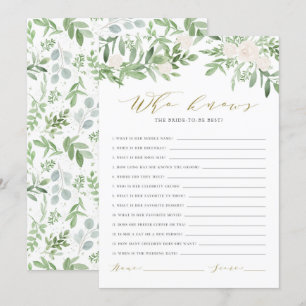 Waterverf Greenery Wie kent de bruid beste Kaart