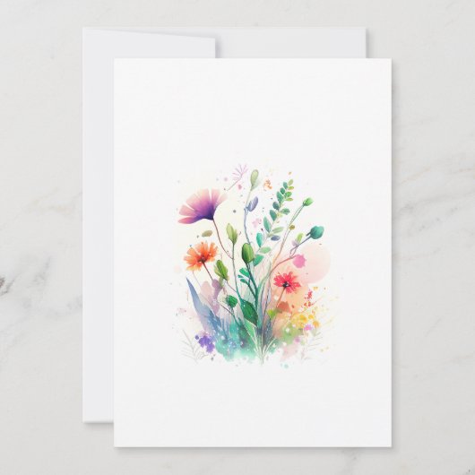 Waterverf Greenery Wild Flower Vrijgezellenfeest Kaart (Achterkant)