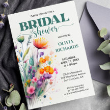 Waterverf Greenery Wild Flower Vrijgezellenfeest