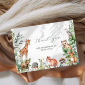 Waterverf Greenery Woodland Animals Baby shower Bedankkaart