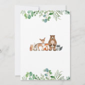 Waterverf Greenery Woodland Animals Baby shower Kaart (Achterkant)