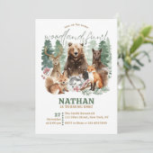 Waterverf Greenery Woodland Forest Verjaardag Kaart (Staand voorkant)