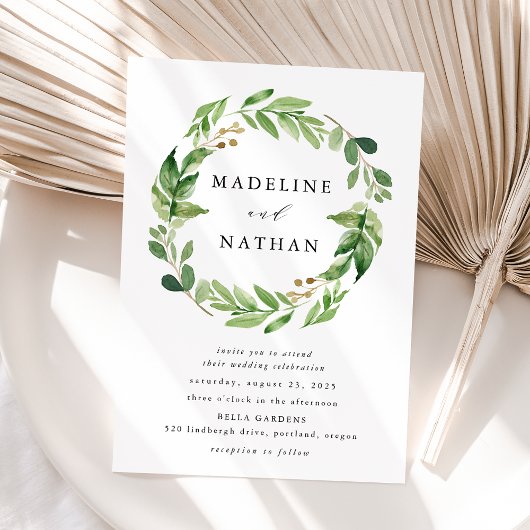 Waterverf Greenery Wreath Kaart