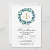 Waterverf Greenery Wreath Law School Afstuderen Kaart (Voorkant)