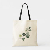 Waterverf Greenery Wreath Monogram Bridesmaid Tote Bag (Achterkant)