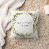 Waterverf Greenery Wreath Paarse Berries Kussen (Deken)