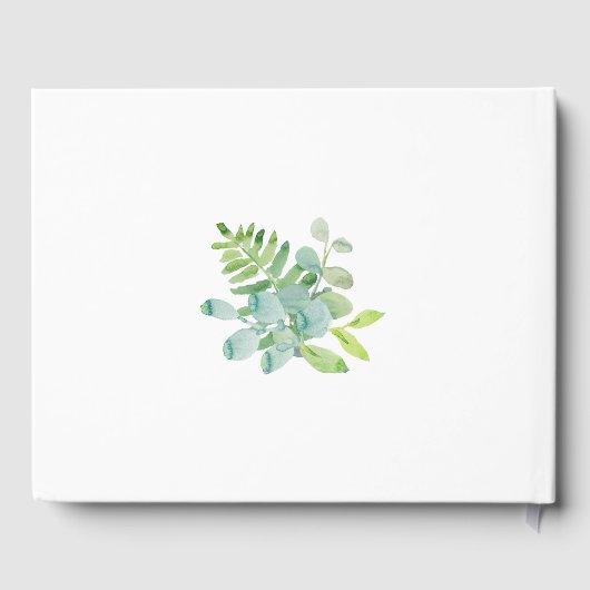 Waterverf Greenery Wreath Vrijgezellenfeest Gastenboek (Achterkant)