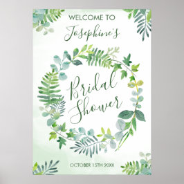 Waterverf Greenery Wreath Vrijgezellenfeest Poster