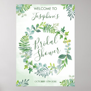 Waterverf Greenery Wreath Vrijgezellenfeest Poster